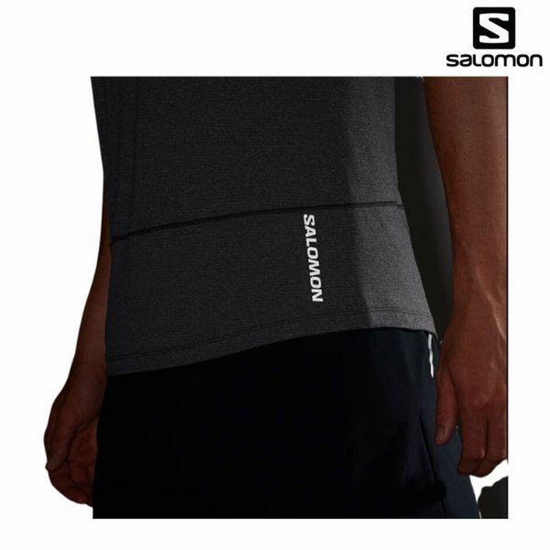 CRONOS ストライプタンクトップ SALOMON サロモン タンクトップTシャツ CROSS RUN TANK GFX M