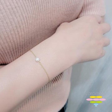 彩糖鑽工坊 4-5mm 珍珠手鍊 淡水珍珠 簡愛 系列