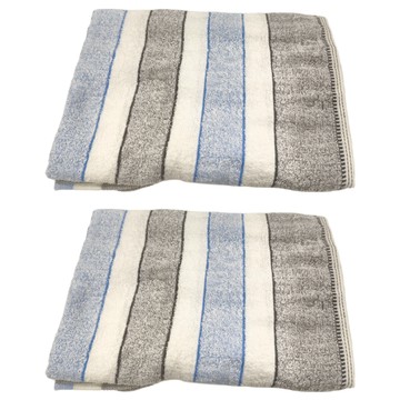 星紅織品 色紗竹炭輕量浴巾 台灣製 純棉  藍色  2條