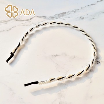 ADA編織繞線珍珠髮箍