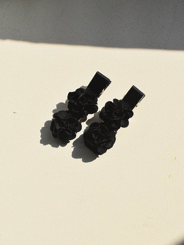 FLOWER LIGHT HAIR PIN [BLACK]