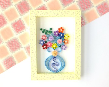 手作捲紙裝飾相框-浪漫花語擺飾