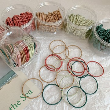 100條送罐子！耐看實用頭繩女莫蘭迪皮筋發繩基礎簡約款發圈頭飾