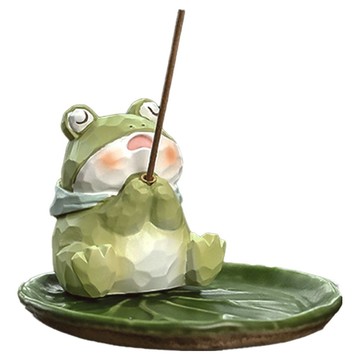 上手家居 乖萌動物線香座/線香盤/香座/香插/臥香座  小蛙 綠色  6 x 4 x 5cm