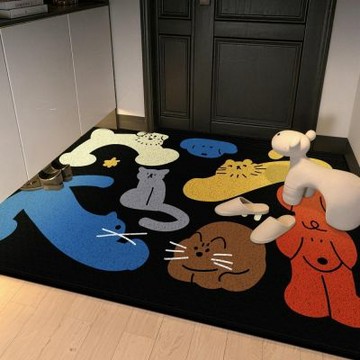 可愛卡通入戶門地墊80×120CM 玄關地墊 門口進門地毯 免洗可擦防滑墊
