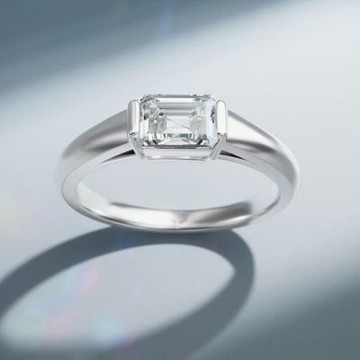 鉅曜 18K IGI 1克拉 祖母綠車工紳士鑽戒 培育鑽石 鑽石 戒指