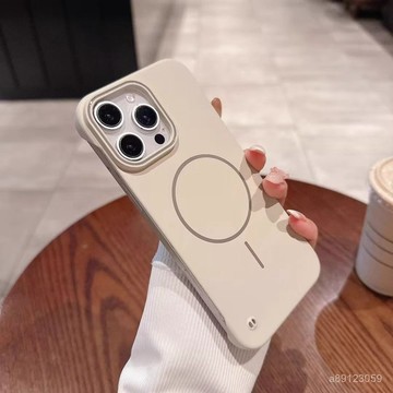 🔥臺灣出貨🔥細圈磁吸無邊框適用iPhone16promax手機殻新款蘋果15極簡膚感磨砂