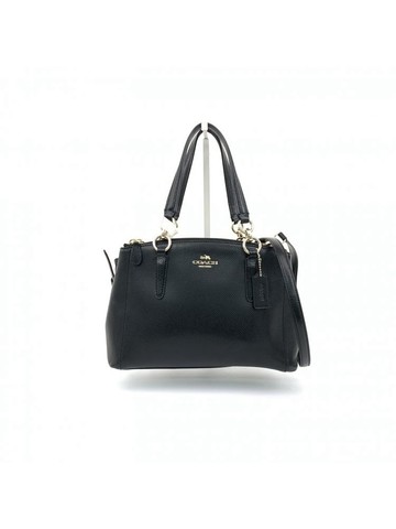 coach 黑色 Christie Carryall 荔枝紋皮革手提包 肩背包