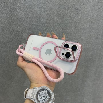 琉璃甲磁吸支架+掛繩 防摔殼 手機殼 適用於 蘋果 iPhone 16 15 14 Pro max 保護殼 i16