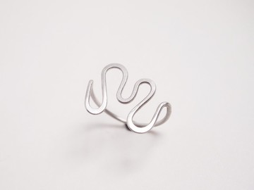 【Line 系列】 #a319 曲線戒指(9號)/ 925銀/ 手工禮物/ 客製化