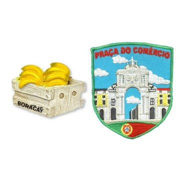 長灘島香蕉質感磁鐵+菲律賓補丁【2件組】可愛磁鐵 卡通磁鐵 禮物 造型立體磁鐵鐵 辦公室磁鐵 冰箱貼 教學用磁鐵