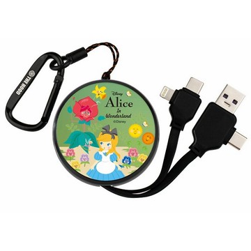 迪士尼愛麗絲夢遊仙境 PD快充多合一伸縮鏡面充電線 便攜可伸縮式