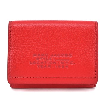 [平輸版] 【MARC JACOBS】 THE LEATHER荔枝紋三折零錢短夾(紅)真品平輸