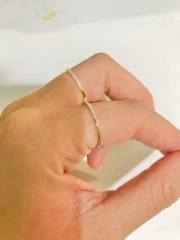 18k金細線戒10分20分30分50分開運招財輕珠寶白18k鑽石戒指尾戒