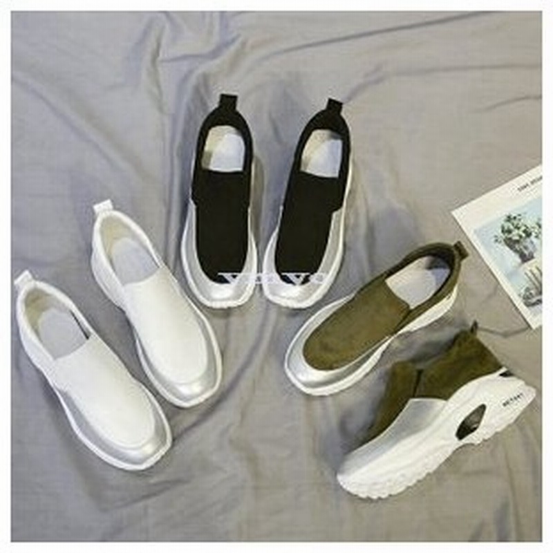 ボリュームスニーカー レディース ダッドスニーカー スニーカー スリッポン シルバーソール 厚底 運動靴 ミニマルコーデ シンプル ベーシック レディース レデ 通販 Lineポイント最大get Lineショッピング