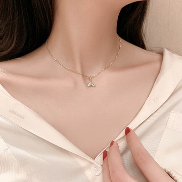 魚尾項鏈女ins冷淡簡約鎖骨頸鏈個性網紅新款潮小眾設計脖子飾品