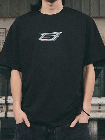 3D B LOGO T BLACK