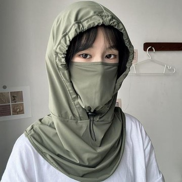 三用防曬面罩口罩長款臉基尼戶外開車面紗全臉防紫外線冰絲防曬帽