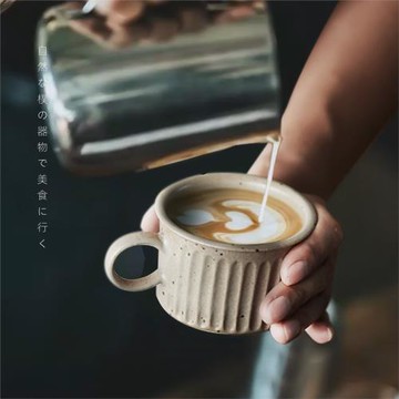 不飾純手工粗陶藝術感咖啡杯碟