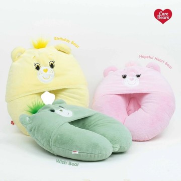 CARE BEARS 彩虹熊 連帽 頸枕 可扣式 代購