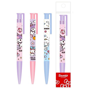 三麗鷗(歡樂系列)長夾自動中油筆  (款式隨機出貨)
