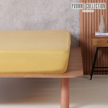 YVONNE 以旺傢飾 純棉素面特大床包-盛夏黃