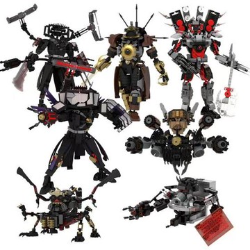 馬桶人和監控人玩具白金狂獸電鉆飛龍積木拼裝模型游戲擺件moc