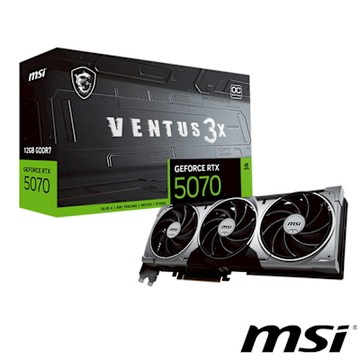 MSI微星 GeForce RTX 5070 12G VENTUS 3X OC顯示卡