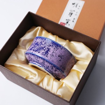 明芽窯 | 藍夜星空 淺皿 藍 紫 陶器 食器 手作陶藝禮盒 H12