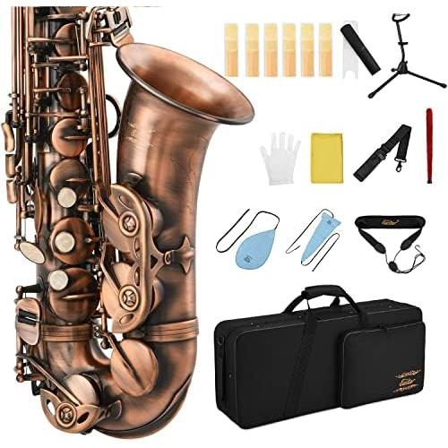 Eastar Tenor Saxophone Student Tenor Saxophone Bb Tenor Sax B Flat Gold Lacquer Beginner Saxophone With Cleaning Cloth,Carrying Case,Mouthpiec並行輸入