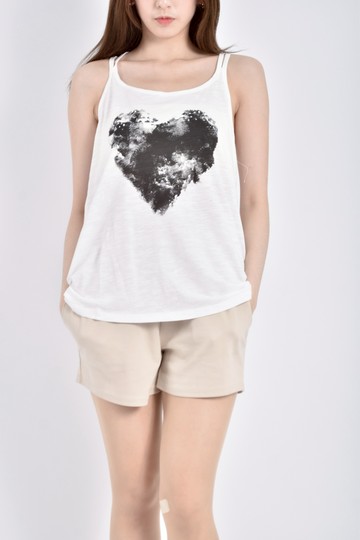 加購優惠(S) brisas棉質細肩帶花紋白色上衣