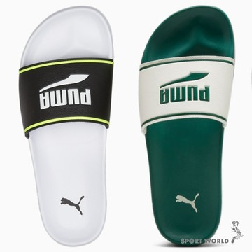 Puma 拖鞋 男鞋 輕量 柔軟 LEADCAT 2.0 白/綠【運動世界】38569308/38569315