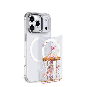 iPhone 17/16/15/14/13 系列可拆式磁吸片材彩鑽手機殼-旋轉夢幻