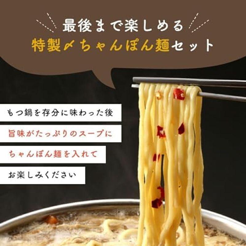 TAKUNABE 国産牛もつ鍋 (秘伝醤油味) 特製ちゃんぽん麺 九州ごぼう付 (2~3人前) もつ鍋セット(冷凍) レシピ付き お取り寄せ