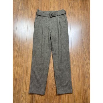 哈倫女褲秋冬新款2023西褲修身收腰煙管褲子薄款羊毛呢子小腳褲