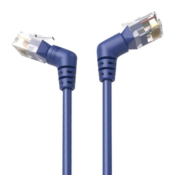 VEnTIOn 威迅 IBO系列 CAT6A 超六類雙彎頭可旋轉纖細高速網路線 1.5M 藍色  1條