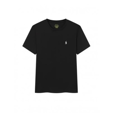 夏季經典小馬標純棉圓領短袖情侶寬松休閑百搭純色刺繡T恤打底衫