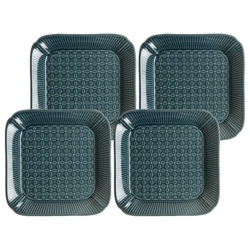 wandu 瓦讀 奈良陶瓷方盤 8.25吋  4件組盤子  藍色  1組