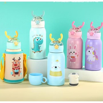 316不銹鋼圣誕鹿角智能兒童保溫杯卡通可愛水杯禮品做logo