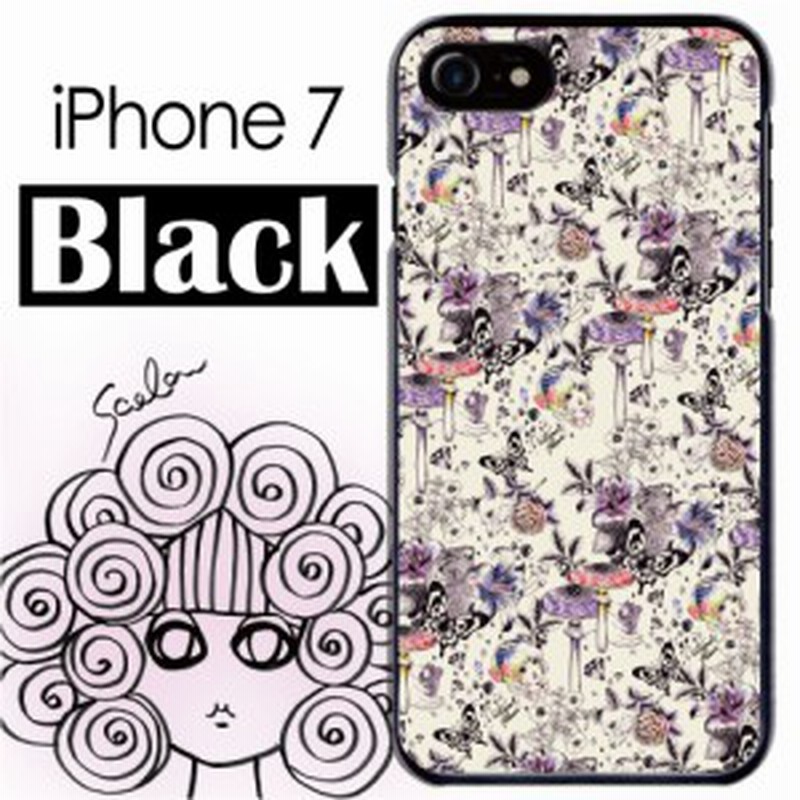 スカラー スマホケース スマホカバー Iphone7 ブラックタイプ アイフォン メルヘン チョウチョウ キツネ リス アリス 総柄 かわい 通販 Lineポイント最大1 0 Get Lineショッピング