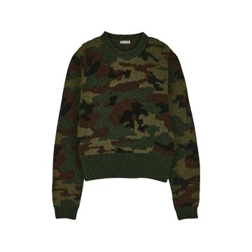 MIU MIU 迷彩針織長袖上衣 #36