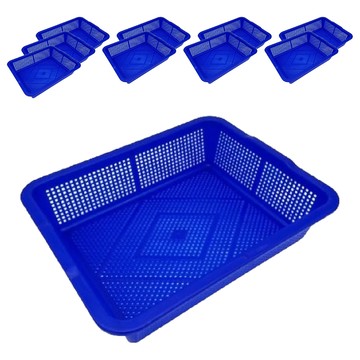 百貨King 285公文林置物收納籃 台灣製  23 x 18.5 x 7.5cm  藍色  10個