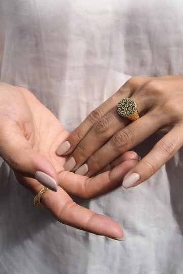 豹紋戒指，純銀戒指。