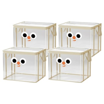 TAILI 太力 卡通書本玩具防塵防水可手提收納袋 大(34 x 25 x 25cm)  4個  印花米邊