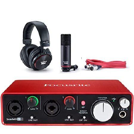 Focusrite SCARLETT Studio Pack w CM25 Microphone, Headphones, 2i2, Code for Software Bundle Mic Cable, Boom Stand, and Pop Filter 141［（並行輸入品）