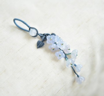 【然】天然瑪瑙蘭色漸變桂花清新浪漫多用掛飾