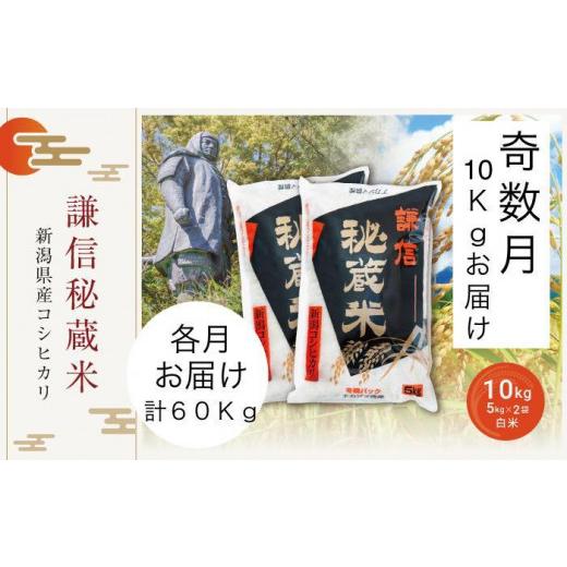 ふるさと納税 新潟県 上越市 定期便奇数月発送（10ｋｇ×６回分）新潟県産コシヒカリ　謙信秘蔵米10kg