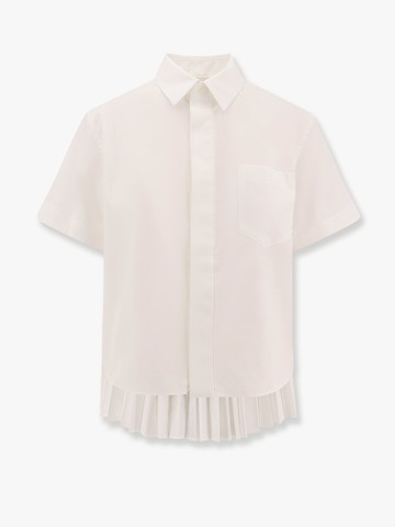 Cotton shirt with pleated insert on the back - SACAI - gender_Woman