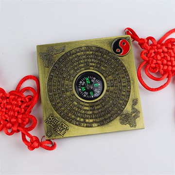 風水羅盤掛件指南針羅經儀擺件家居裝飾品十二生肖八卦鏡