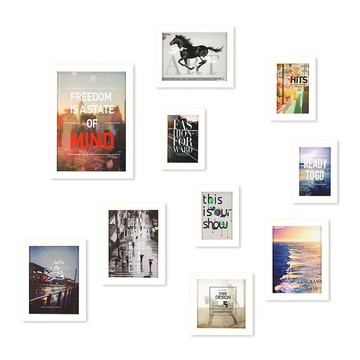 北歐簡約相框牆 白色 10入組合 室內設計 照片牆 佈置 裝飾
